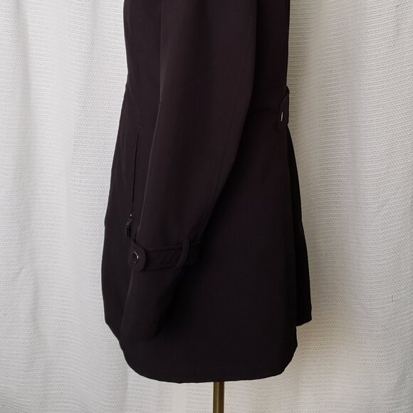 Kristen Blake black trench coat w/ red detail | Size Small - Picture 3 of 16